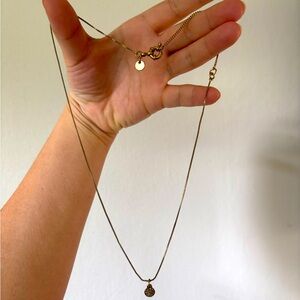 Madewell Pave Rhinestone Bronze / Copper Tone Necklace